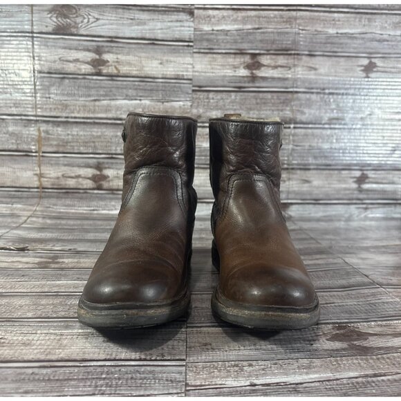 Frye Mara Shearling Lined Leather Ankle Boots Size 6.5 B color brown main image 11